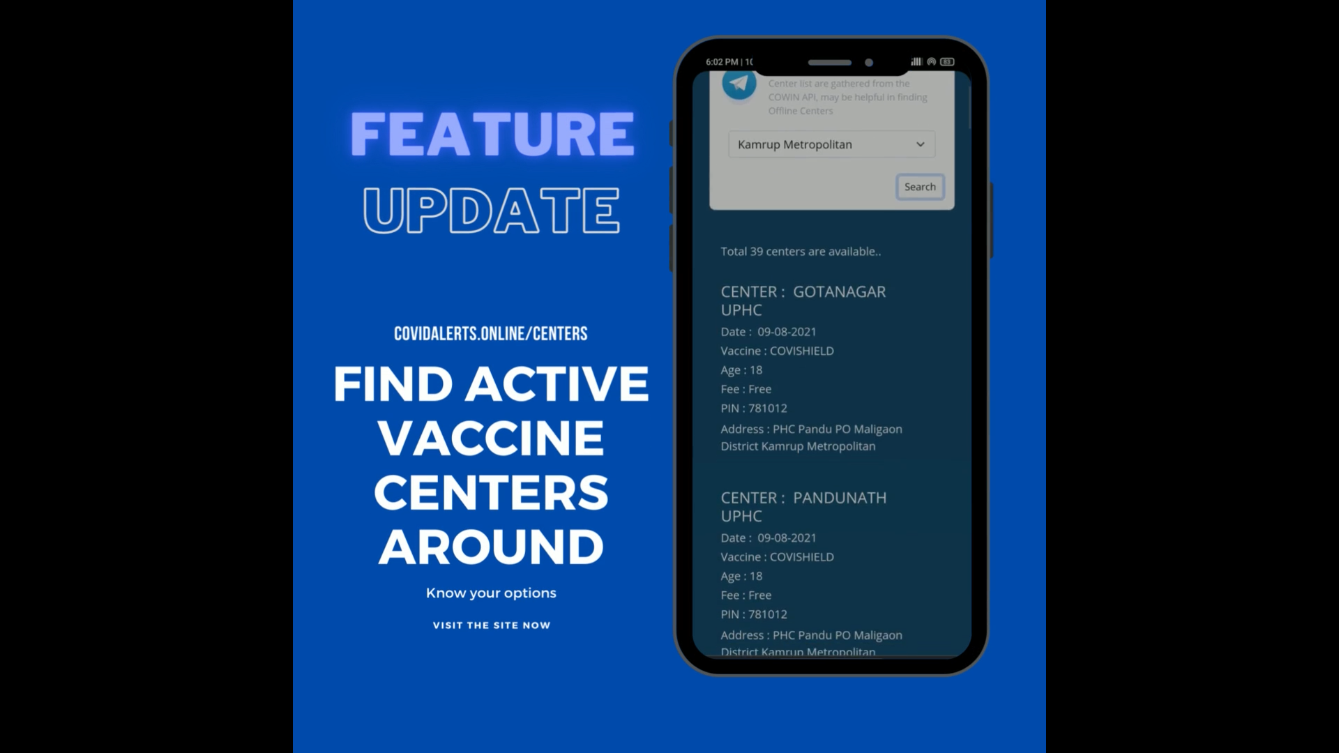 CovidAlerts.online - Screenshot 1